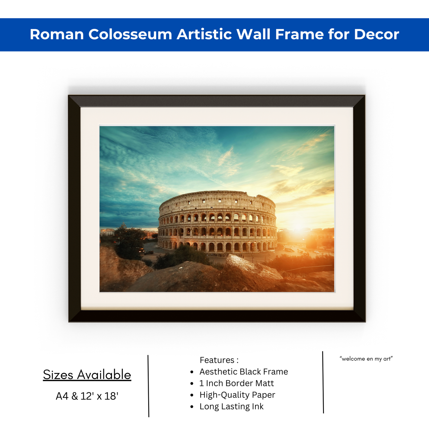 Roman Colosseum Artistic Wall Frame For Decor